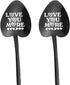 2 Pcs “Love You More” Couples Gifts-Engraved Stainless Steel Spoon,Ice Cream Spoons-Anniversary Birthday Gifts For Lover,Coffee Spoons-Christmas V...