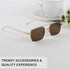 FEISEDY Fashion Square Aviator Sunglasses Women Men Trendy Retro Metal Frame Sun Glasses Candy Color Lens B1036...