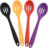 Large Mixing Spoon Heat Resistant Silicone Basting Utensil Spoon Non Stick Serving Spoon for Mixing, Baking,4 Pieces,Color Random...