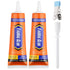 2 Pack Fabric Glue Permanent, 60ML/2.02oz Washable Clear Clothing Glue, Super Fabric Glue for Rhinestones, Patches, Clothes, Denim, Leather, Polye...