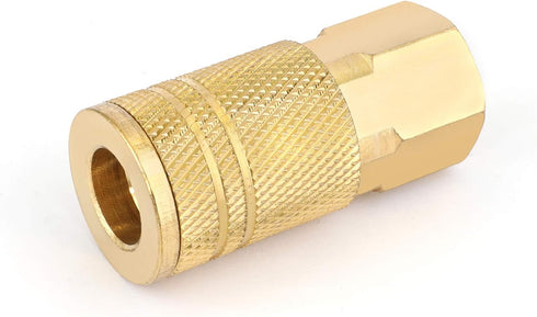 WYNNsky Air Coupler and Plug Kit, 1-pc 1/4'' FNPT Industrial Type Brass Air Coupler, 1-pc 1/4'' MNPT Industrial Type Zinc-Plated Steel Air Plug, A...