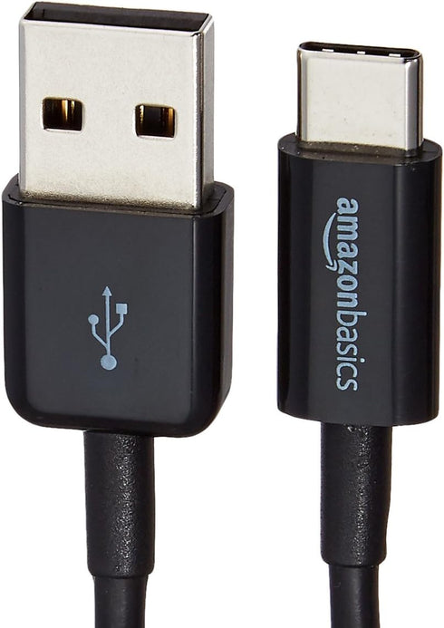 Amazon Basics 5-Pack USB-C to USB-A 2.0 Fast Charger Cable, 480Mbps Speed, USB-IF Certified, for Apple iPhone 15, iPad, Samsung Galaxy, Tablets, L...