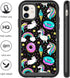 CaseTown Compatible with iPhone 11, Cute Unicorn Black Pattern Dual Layer Heavy Duty Shockproof Shockproof Defender Transparent Bumper Back Cover ...