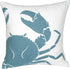 Embroidered Nautical Decor Pillow Cover,Square 18 Inches Decorative Canvas Pillow Cover for Nautical Style Deco by (Seagreen-Crab-New)...
