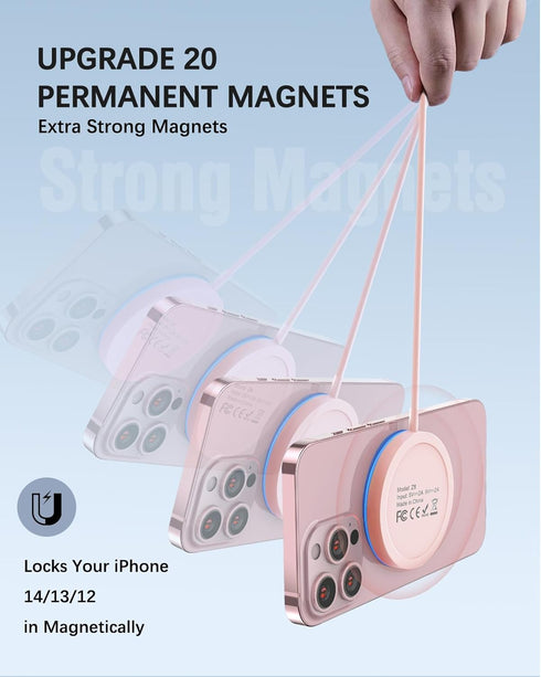 Magnetic Wireless Charger Fast Apple Mag-Safe Charger for iPhone 15 Pro Max/15 Pro/15/15 Plus/14/13/12 Series AirPods 3/2/Pro/Pro 2 LED Magnet Cha...