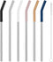 Tronco Set of 6 Stainless Steel Reusable Metal Straws with Silicone Flex Tips Elbows Cover, Metal Drinking Straws for Tronco Tumbler, 6 Steel Stra...