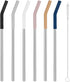 Tronco Set of 6 Stainless Steel Reusable Metal Straws with Silicone Flex Tips Elbows Cover, Metal Drinking Straws for Tronco Tumbler, 6 Steel Stra...
