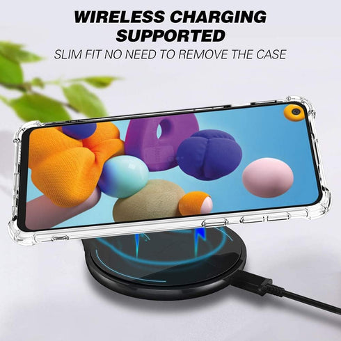 for Galaxy A21 Phone Case, Samsung A21 Phone Case, with Screen Protector, Design Well Made Shockproof Slim Clear Color Soft TPU Protection Cover C...
