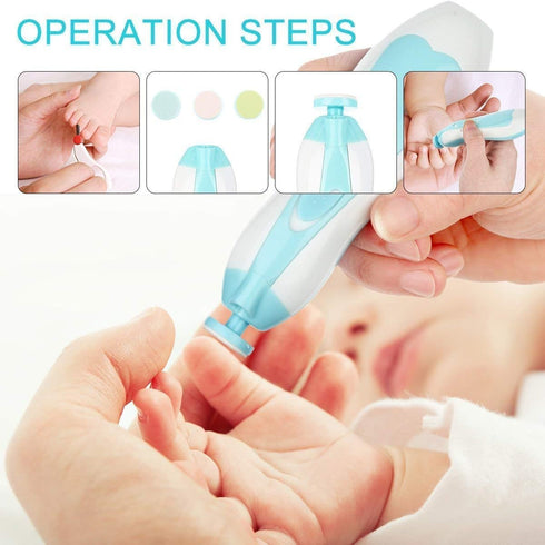 Baby Electric Nail File, 8 in 1 Safe Baby Nail Trimmer, Baby Nail Clippers with 6 Grinding Heads, Baby Nail Care Kit for All Ages...