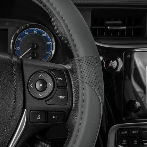 Motor Trend Perforated Microfiber Leather Steering Wheel Cover for Cars Trucks SUVs Vans, Sporty Racing Improved Grip Anti-Fatigue Ergonomic Desig...