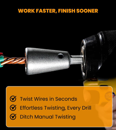 Wire Twister Tools for Drill, 3 Pack Drill Wire Twister, Wire Twister Wire Connector Wire Twisting Tool, Wire Nut Twister for Electrical Power Dri...