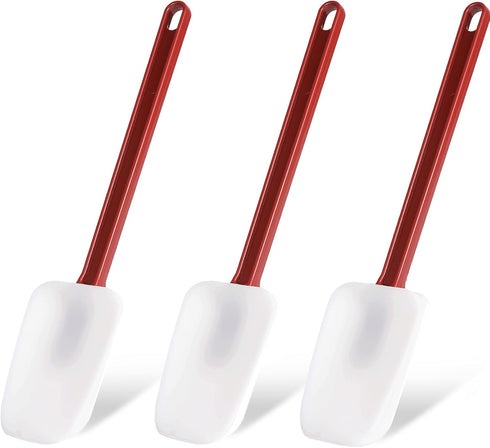 Silicone Rubber Spatula and Spoon Rubber Spatula Set of 3, High Heat Spatula Spoon, Commercial Spatula for Cooking, Commercial Rubber Spatula (3 S...