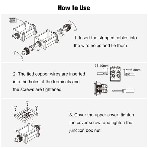 Junction Box Outdoor Waterproof Electrical Box, 2 Way Plug Line Plastic External Junction Box, M25 Waterproof Electrical Box, Electric Power Cord ...