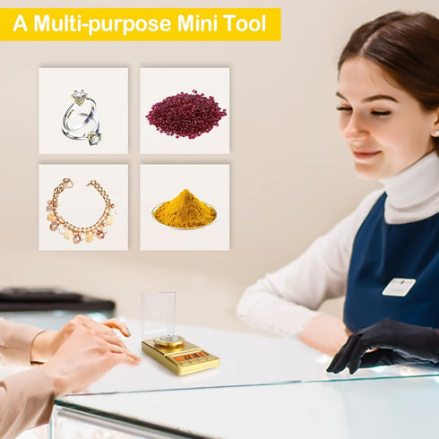 Milligram Scale 50g/0.001g,Portable Jewelry Scale with Cal Weight,LCD Backlit, Tare, High Precision Mini Carat Gram Scale for Powder Medicine,Jewe...