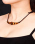 Jewever Natural Tiger Eye Gemstone Choker Healing Crystal Smiling Necklaces for Women Men Bring Good Luck Wealth Jewelry Gifts...