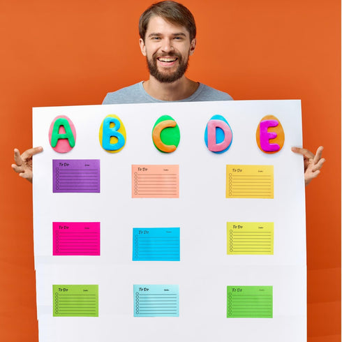 9 PCS to do List Sticky Notes,3x4 Inch Lined Sticky Notes,Self-Stick Notes,Ruled Post Stickies Colorful Super Sticking Power Memo Pads, Ideal for ...