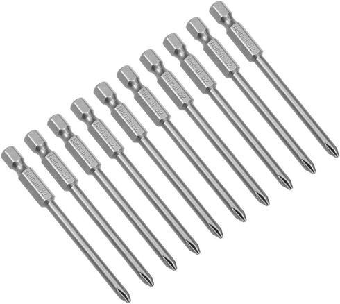 uxcell 10 Pcs 4mm PH1 Magnetic Phillips Screwdriver Bits, 1/4 Inch Hex Shank 3-inch Length S2 Power Tool...
