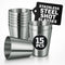 Metal Reusable Shot Glasses 30ml/1oz - 15 Pcs Stainless Steel Shot Glasses Unbreakable, Stylish Design, Good for Whiskey, Vodka, Tequila, Coffee –...