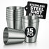Metal Reusable Shot Glasses 30ml/1oz - 15 Pcs Stainless Steel Shot Glasses Unbreakable, Stylish Design, Good for Whiskey, Vodka, Tequila, Coffee –...