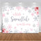 Mocsicka Snowflake Baby Shower Backdrop - Winter Wonderland Photography Background - Pink & Silver Snowflakes - 7x5ft (82x60 inch)...