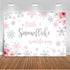 Mocsicka Snowflake Baby Shower Backdrop - Winter Wonderland Photography Background - Pink & Silver Snowflakes - 7x5ft (82x60 inch)...