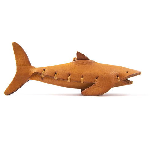 Handmade Leather Shark Keychain, Hanging Bag Charm for Purse and Backpack Keychains for Women | 100% Genuine Leather, Shark Gifts for Shark Lovers...
