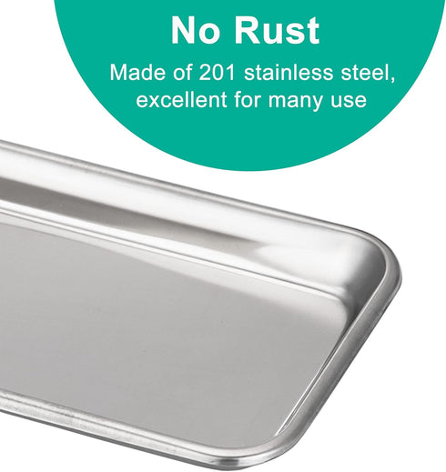 3pcs Metal Tray, Stainless Steel Tray for Tattoo Supplies, Resin, Bathroom, Lab Instrument...