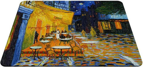 Van Gogh Gaming Mousepad Cafe Terrace At Night by Vincent Van Gogh Mouse Pad Mouse Mat for Computer Desk Laptop Office 9.5 X 7.9 Inch Non-Slip Rub...