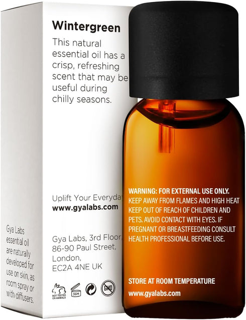 Gya Labs Wintergreen Essential Oil for Diffuser - 0.34 Fl Oz - 100% Pure Natural Wintergreen Oil for Skin, Hair, Candle Making, Massage & Refreshi...