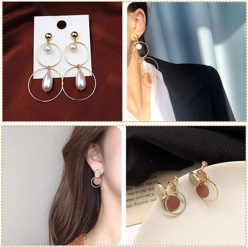 70pcs Earrings Beading Hoop for Jewelry Making, Earrings Findings Hoops Earring Circle Accessories Open Bezel Pendant Frame for DIY Craft,Earring ...