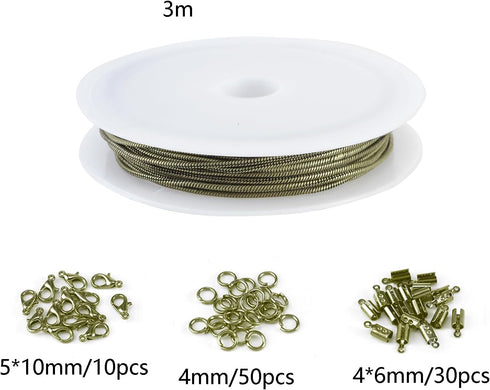 OEMOO 40 Feet Snake Chains Roll, Jewelry Necklace Chain with Jump Rings, Connectors and Lobster Clasps, Necklace Chains for Jewelry Making…...