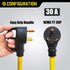 30 Amp to 110 RV Adapter Power Cord, 30 Amp to 15 Amp Adapter, NEMA TT-30P Male to 5-15R/5-20R Household Tri-outlets Female...