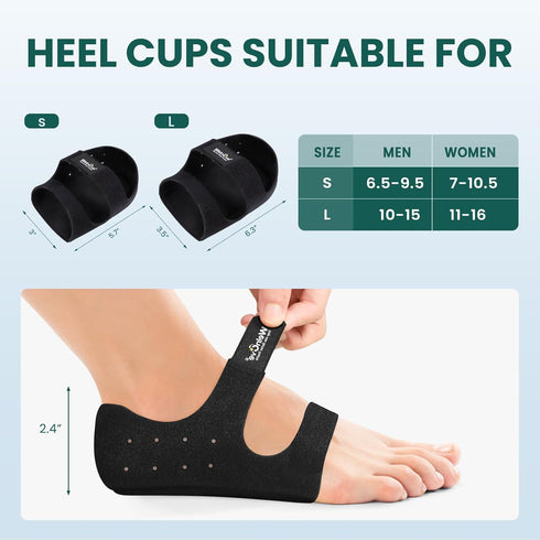 Plantar Fasciitis Heel Protector for Shoes - (Arch Support) Welnove Heel Cups for Heels Spur Pain Achilles Tendonitis Dry Cracked Feet - Heel Inse...