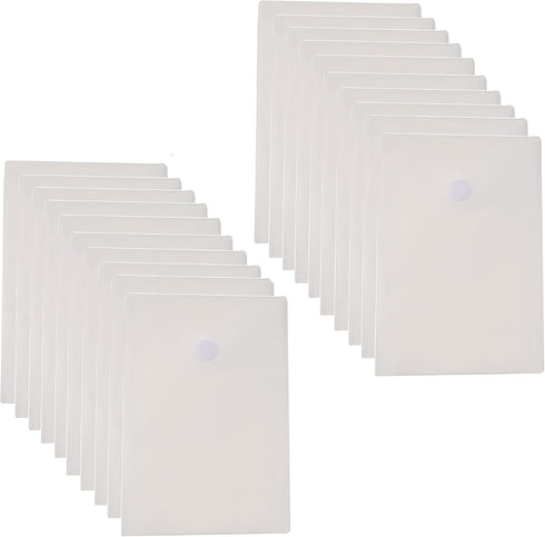 6’’ x 9’’ Vertical Clear Plastic Envelopes Receipt Stickers File Storage 20 Pack Hook Loop Closure...
