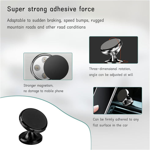 Car Magnetic Phone Holder, 360 Degree Adjustable Strong Magnet Cell Phone Holder Mount for Auto Dashboard, Universal Vehicle Cellphone Accessories...
