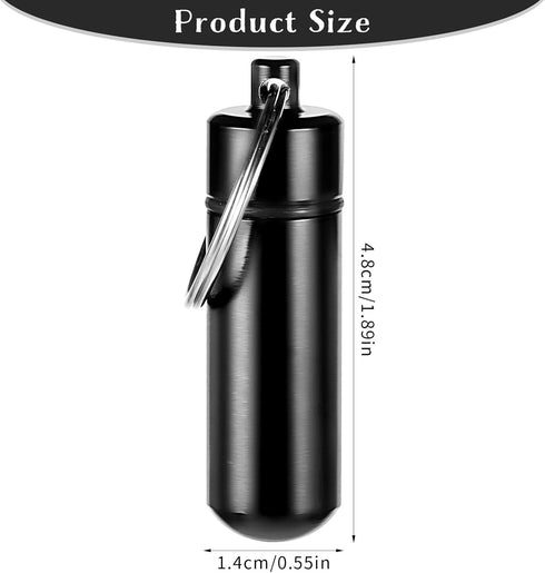Prasacco 12 Pieces Portable Small Case, Portable Keychain Holder Mini Travel Container Metal Case Bottle with Keyring Waterproof Mini Storage for ...