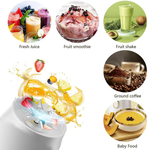 15 Oz Portable Blender Optional Double Cup(Big+Small),USB Rechargeable with 10-Blades, Blender for Shakes and Smoothies, Complementary Food,Crush ...
