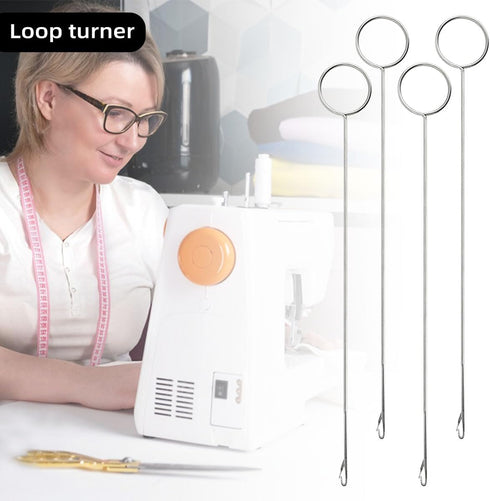6 Pieces Sewing Loop Turner Hook Loop Turner Sewing Tool for Fabric Belts Strips Straps Loop Threader Drawstring Tool DIY Accessories Fabric Tube ...