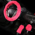 Car Steering Wheel Cover with Handbrake Cover & Gear Shift Cover CXTIY Fashion Steering Wheel Wrap Faux Wool Fluffy Soft and Warm in Winter Diamet...