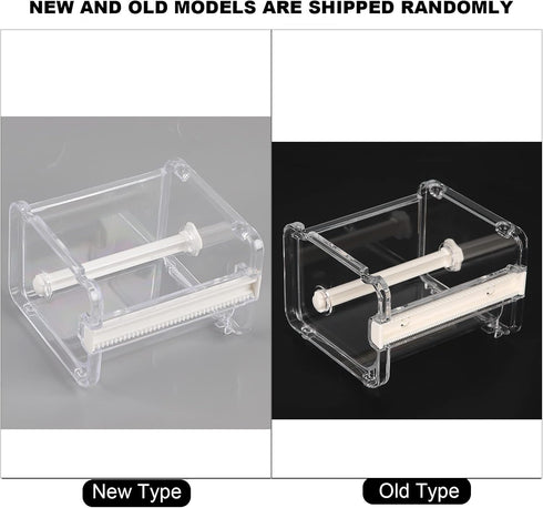 Tape Cutter, Transparent Washi Adhesive Tape Dispenser 2 in 1 Office Stackable Desktop Washi Tape Holder with Cutter Roll Tape Holder Organize One...