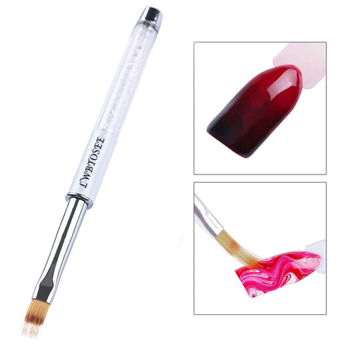 LWBTOSEE 5PCS Nail Ombre Brush Nail Art Painting Pen Brush UV Gel Polish Gradient Color Rhinestone Crystal Acrylic Liner Brush Painting Pen Gel Po...