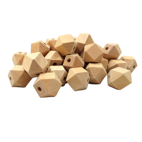 Organic Wooden Geometric Hexagon Beads Accessory 20mm Ecofriendly Wood Faceted Beads DIY Craft Jewelry (20mm-20pcs)...