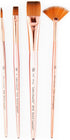 Royal & Langnickel Crafter's Choice Pro 4pc Synthetic Sable Wash Variety Craft Brush Set, Includes - Shader, Wash, Round & Fan Brushes...