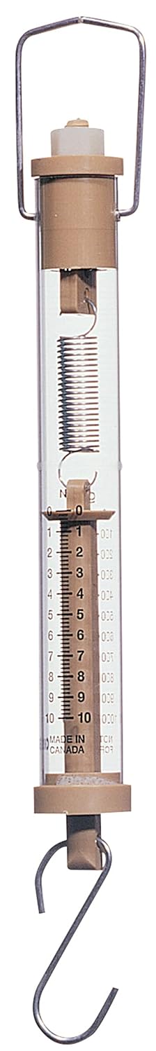 Newton Force Meter Spring Scale - Max Capacity 1000g/10N, Dual Scale Labeled Brown Scale (1)...