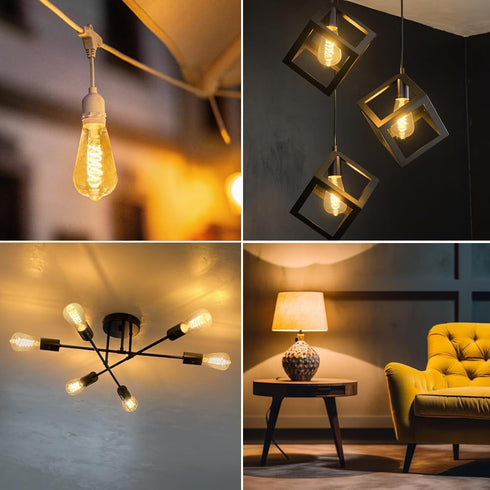 ST19(ST58) 6W LED Edison Bulb, Vintage Softy White 2700K, Antique Flexible Spiral LED Filament Light Bulb, Non-Dimmable, 600LM, 6W Equivalent to 6...