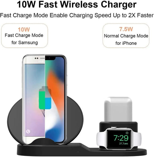 3 in 1 Charging Station | Magnetic Charging Station | Wireless Charging Station | Phone Charger | Smart Watch Charger | Airpod Charger (Black)...