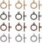 Beadthoven 20 Sets Tibetan Style Twisted Toggle T-Bar Clasps Mixed Color Round Bracelet Jewelry Claps Connectors OT Buckle Closure Findings for DI...
