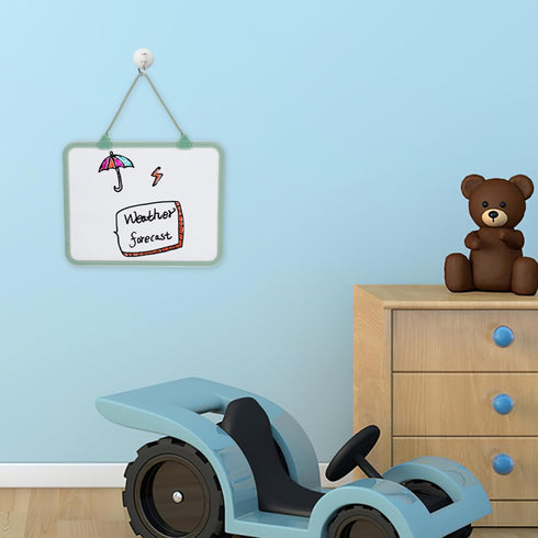 NUOBESTY Magnetic Whiteboard Hanging Dry Erase Board Note Memo Board 8.37x6.68 Inches Double Sided for Fridge Door Wall Decor Green...