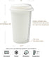 Reusable Double Wall Insulated White Ceramic Travel Coffee Cup with Lid & Sleeve, 12 fl.oz, I Am Not a Paper Cup...