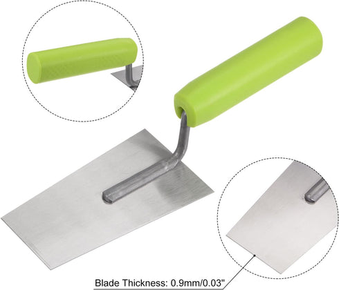 uxcell 2pcs Flat Masonry Hand Trowel 5.1"x2.9" Drywall Concrete Finishing Building Tool Carbon Steel Panel with Rubber Handle...